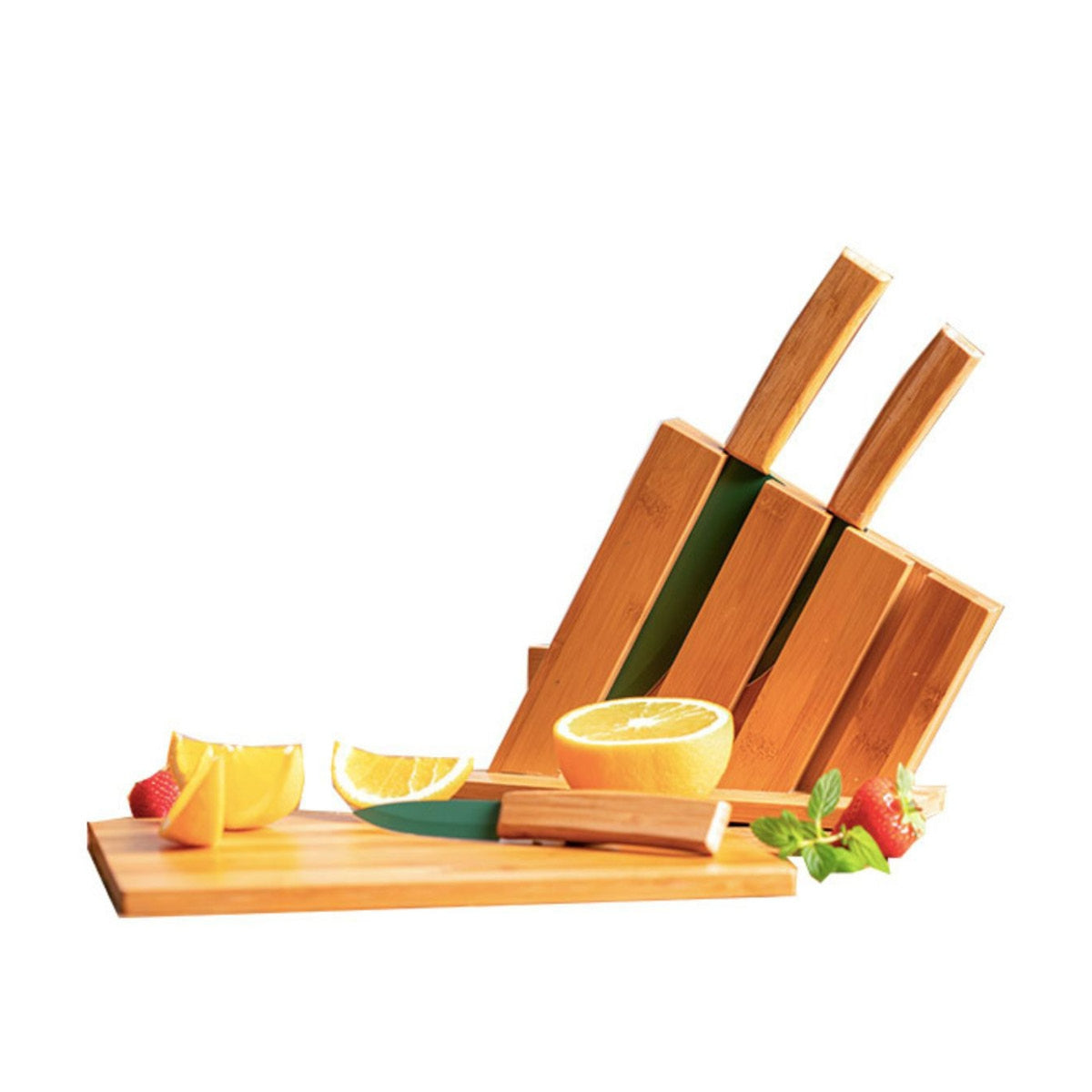 Ceramic Knife Set – 5 Pcs, Eco-Friendly, Bamboo Block