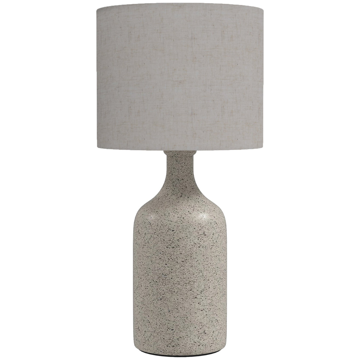Ceramic Table Lamp with Linen Shade, Sand & Beige, 22x45 cm