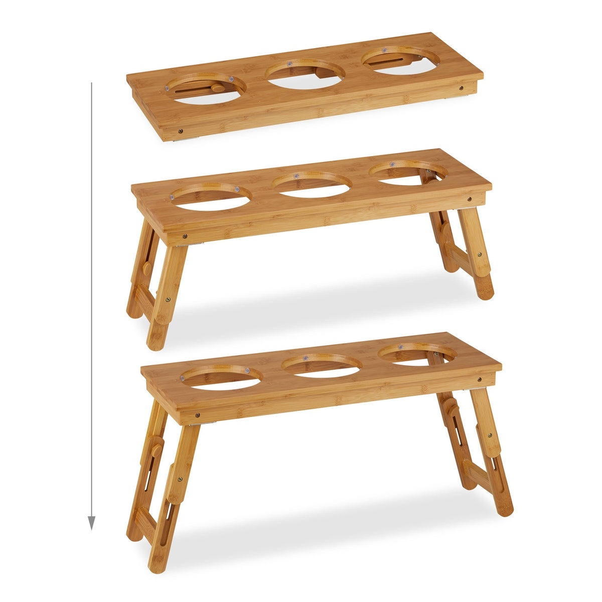 Ceramic bowl stand in bamboo