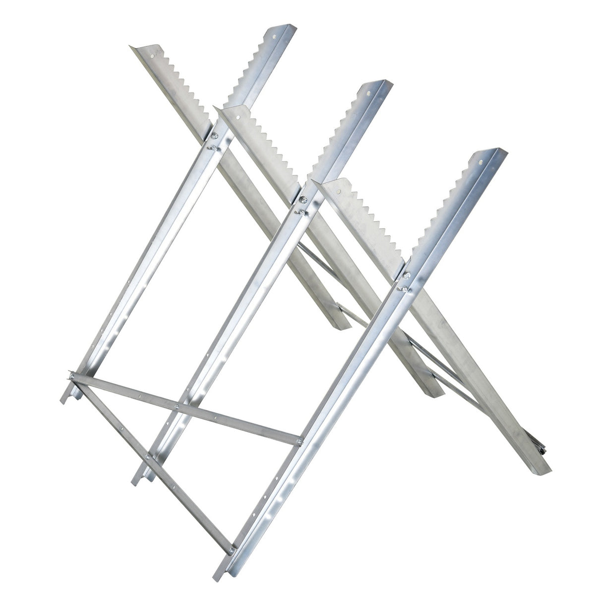 Chainsawhorse sawhorse foldable saw frame for firewood silver metal 83 x 83 x 79 cm