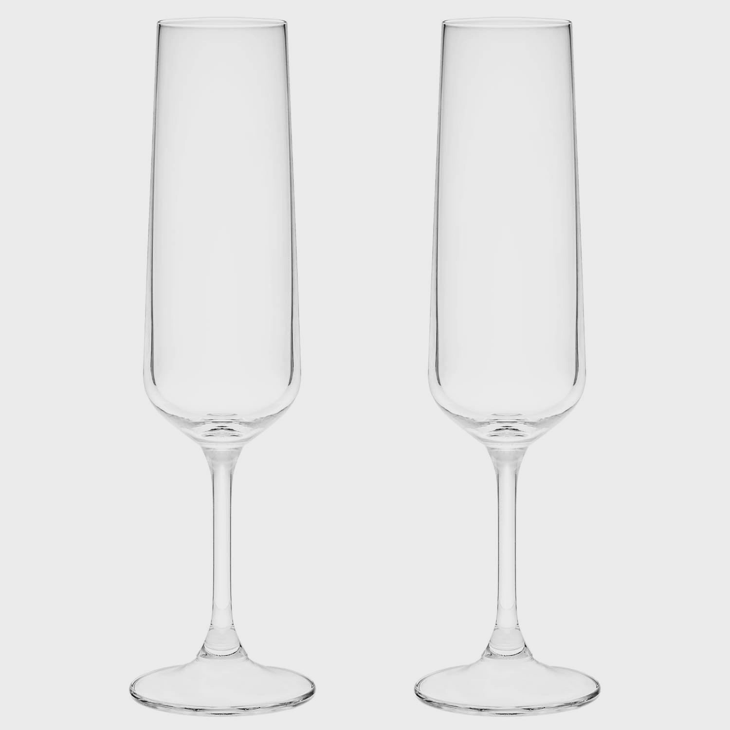Champagne Glasses, 20.5 cl, Set of 2, Durable Glass