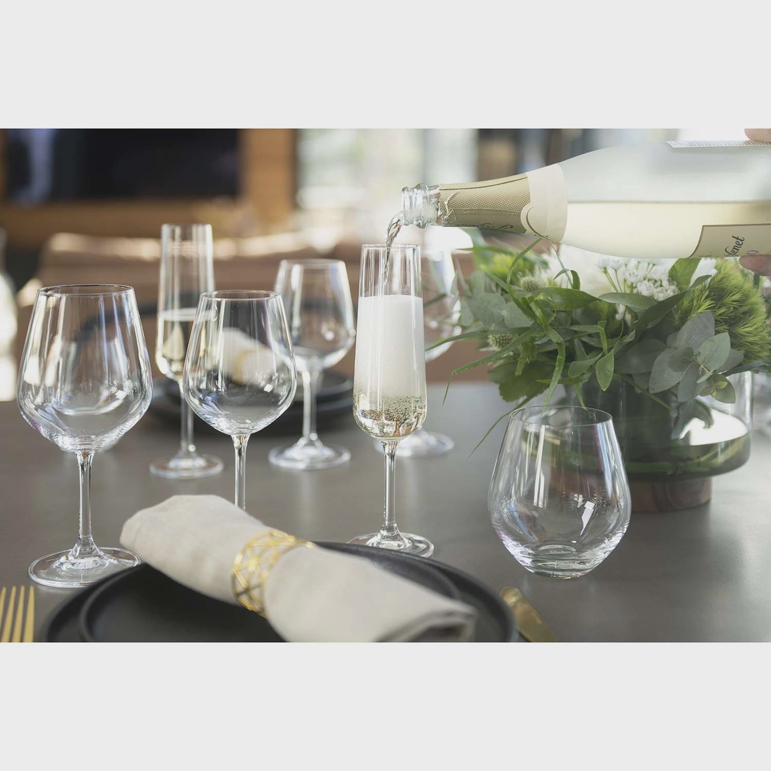 Champagne Glasses, 20.5 cl, Set of 2, Durable Glass