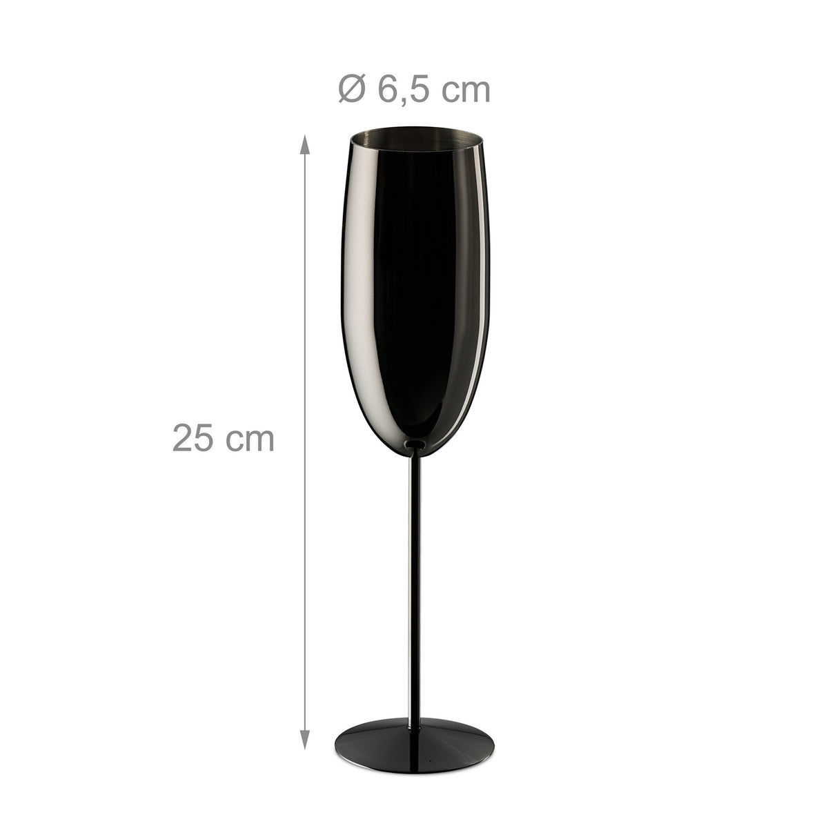 Champagne glasses in stainless steel, set of 4