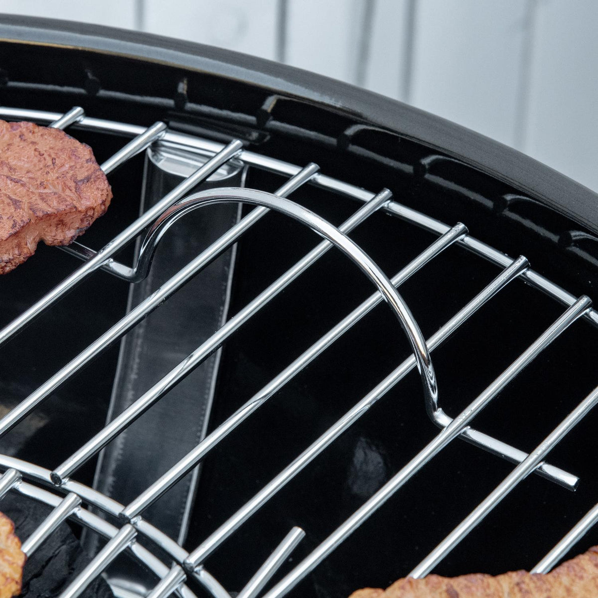 Charcoal Grill Round Grill With Grill Grate, Cover, Thermometer, Shelf, Ash Catcher, Metal, 65X65X108Cm, Bbq Standing Grill
