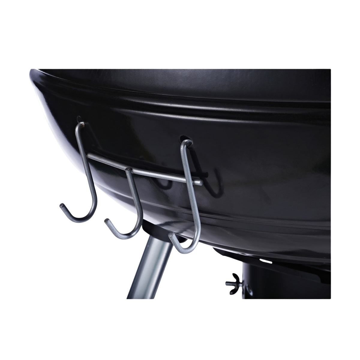Charcoal Grill Trolley Standing Grill Bbq Round Ash Catcher Metal Black Diameter 57 X 94 Cm
