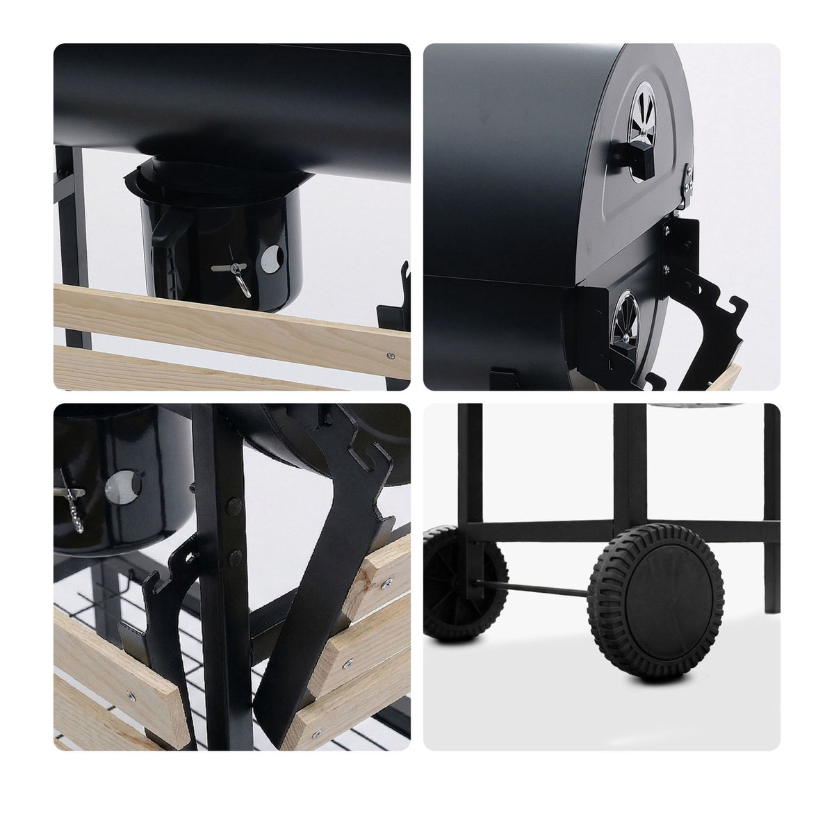Charcoal Grill with Lid, Thermometer, Adjustable Vents