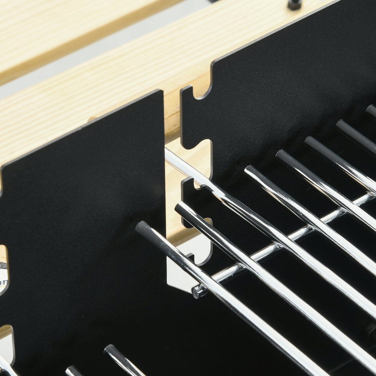 Charcoal grill, BBQ camping grill with two grill grates, shelf, handle, metal, black, 113x53.5x82.5cm