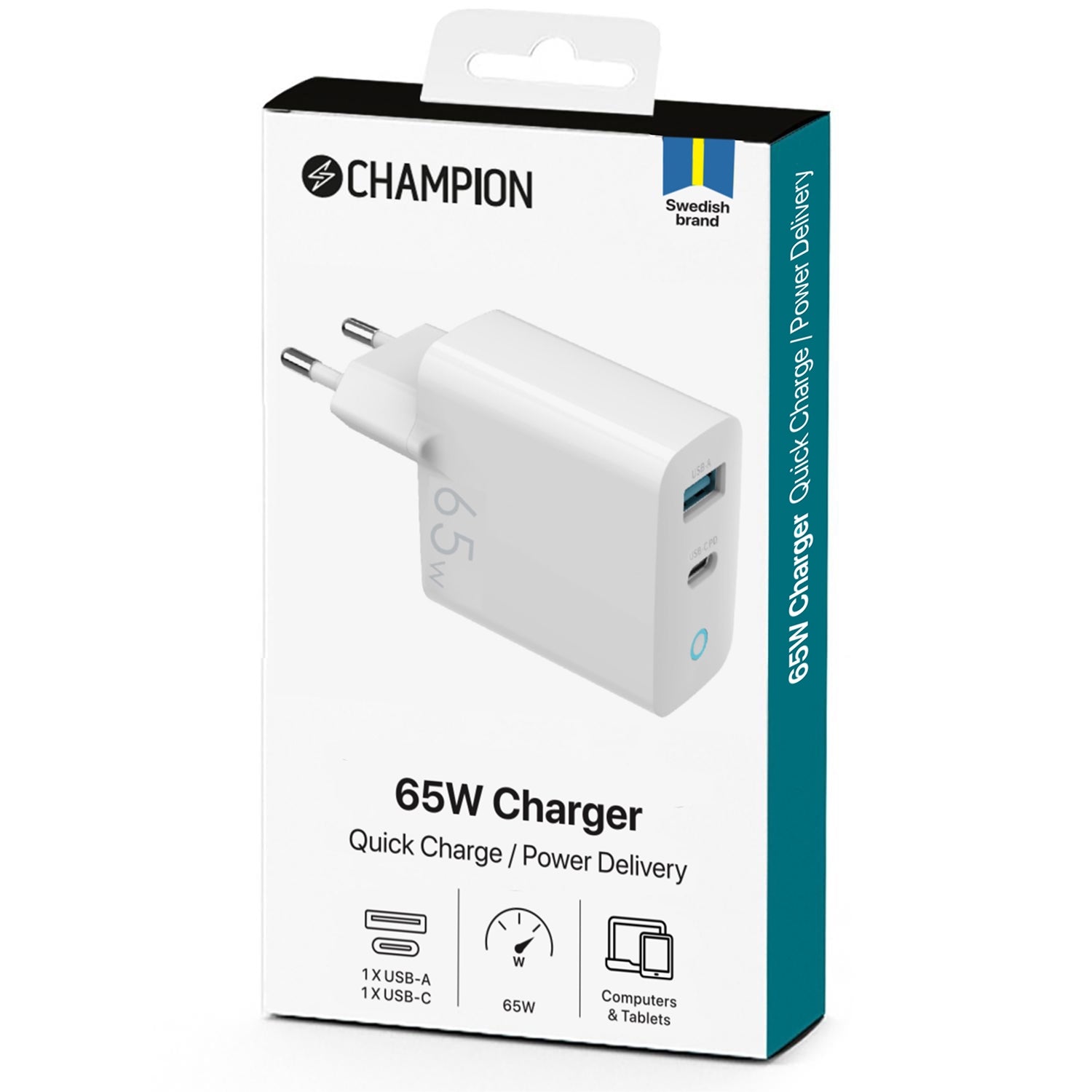 Charger 65W GaN QC/PD White