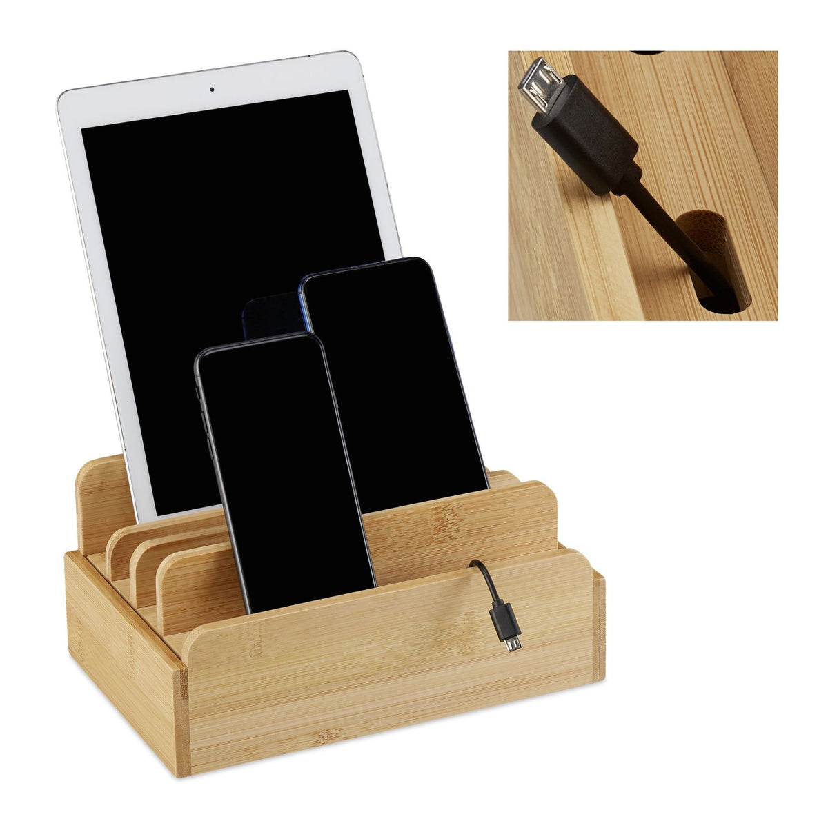 Charging station in bamboo