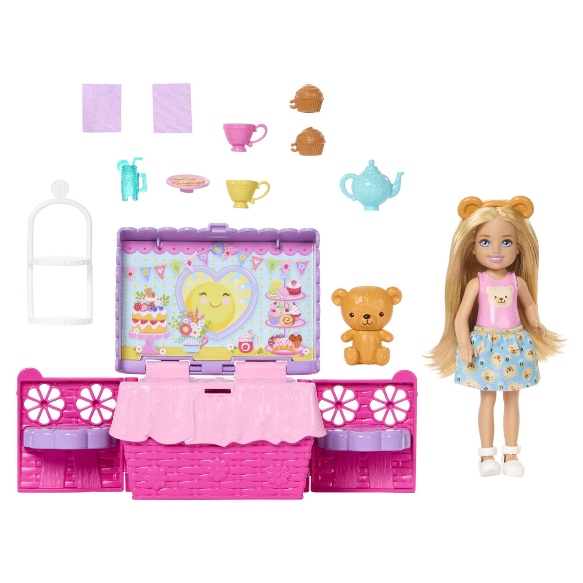Chelsea Doll Tea Party Picnic Set with Basket & Accessories