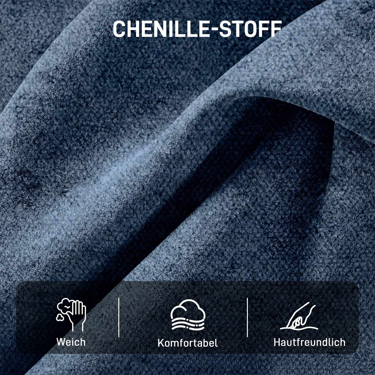 Chenille Lounge Chair, 360 Swivel, 70 cm Seat Width