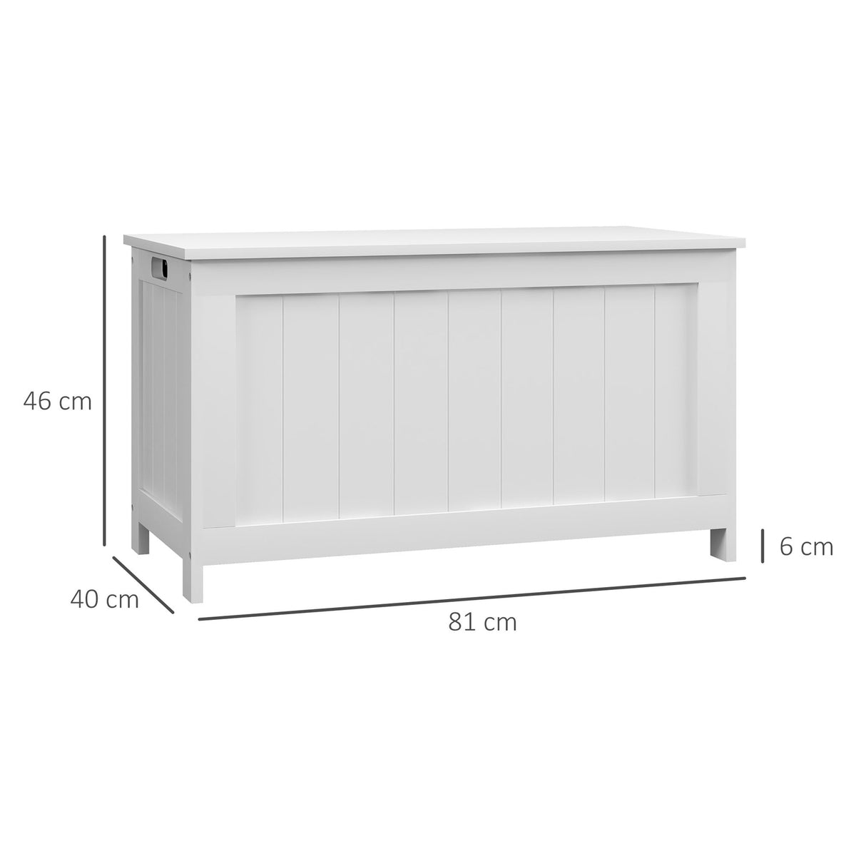 Chest, Storage Box, Storage Box With Handle, Equipment Chest With Lid, For Living Room, Bedroom, White, 81 X 40 X 46 Cm