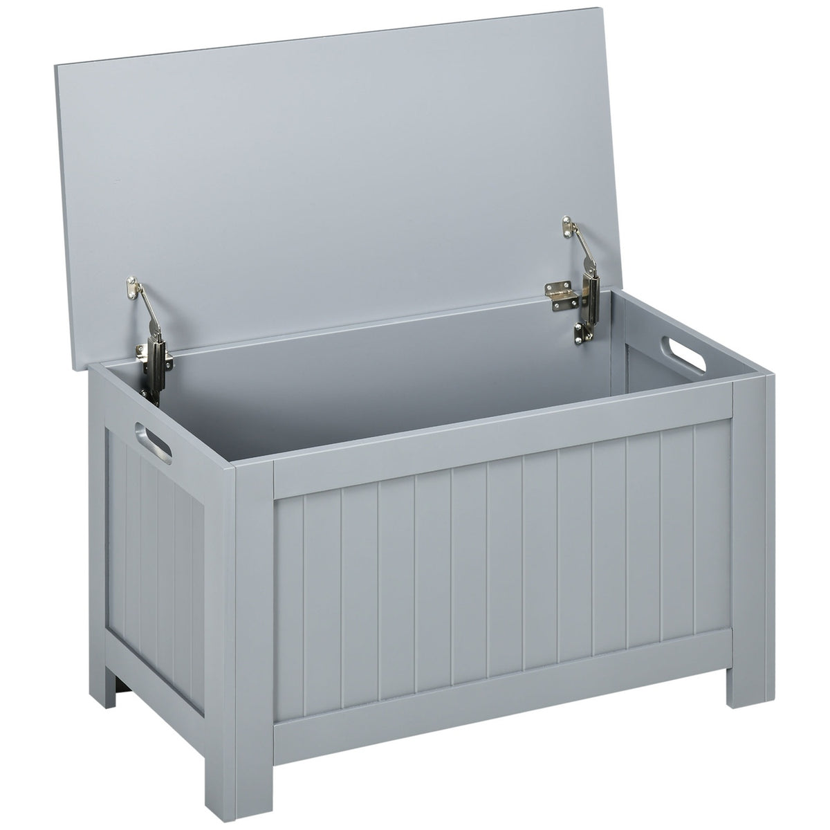 Chest Versatile Storage Box, Storage Box With Handle, Equipment Chest, Wood Material, Gray, 81X40X46Cm