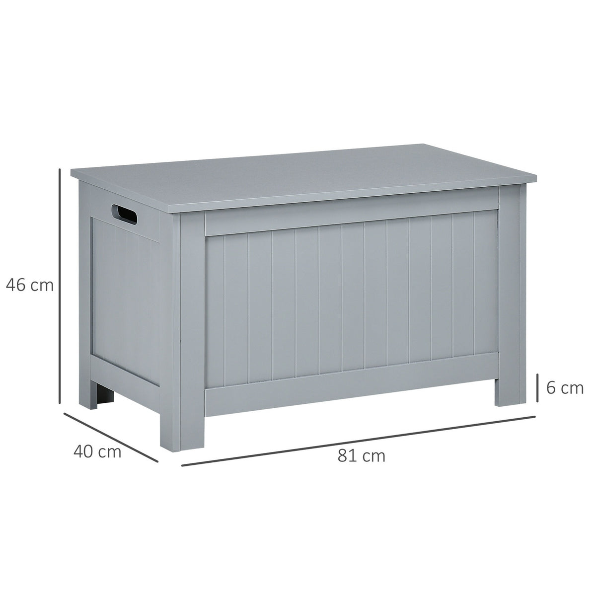 Chest Versatile Storage Box, Storage Box With Handle, Equipment Chest, Wood Material, Gray, 81X40X46Cm