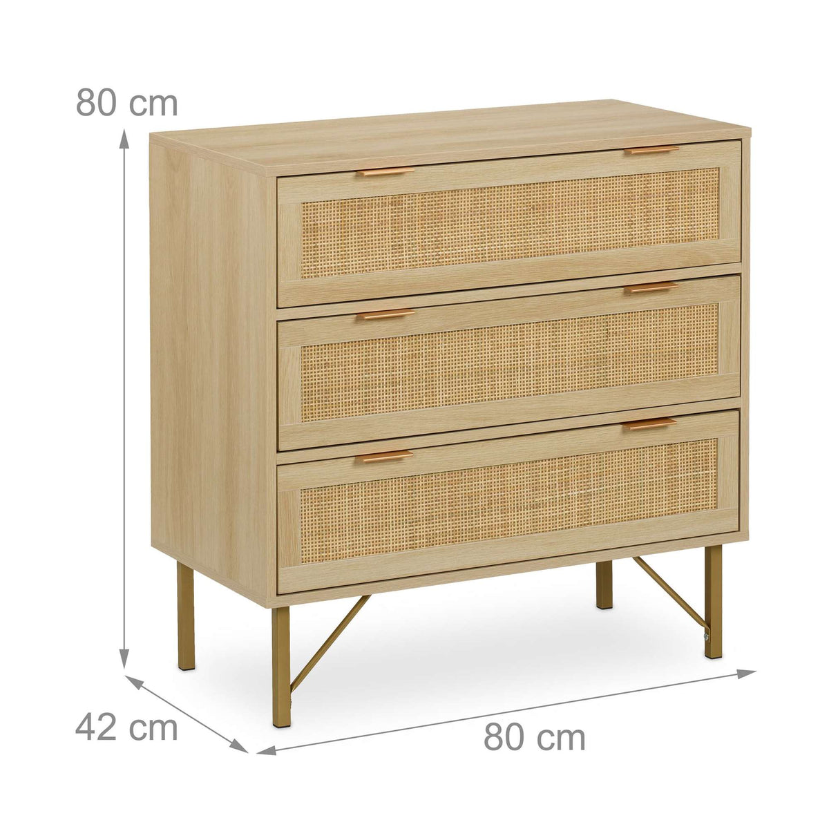 Chest of 3 drawers in wooden look