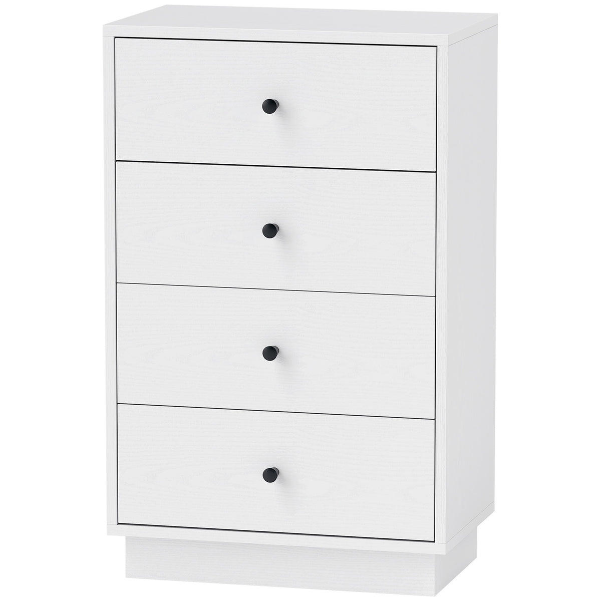 Chest of drawers, sideboard with 4 drawers, cabinet made of wood material, storage cabinet in modern style, drawer cabinet, chest of drawers for living room, bedroom, hallway, 47 x 29 x 75 cm, white
