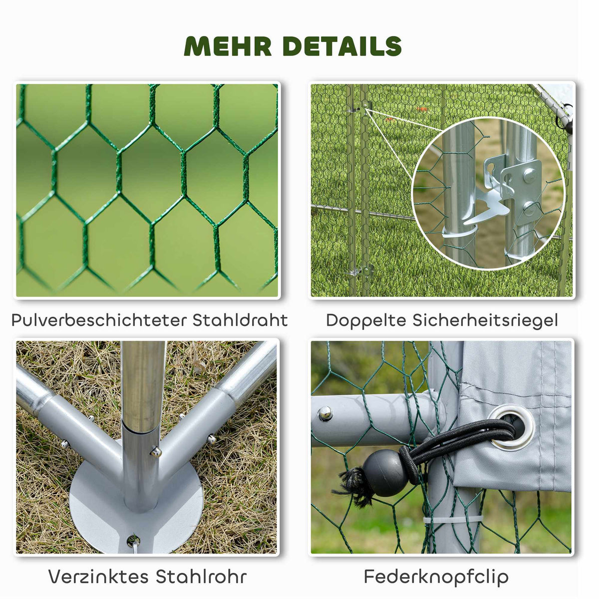 Chicken Coop, 4-6 Hens, Galvanized Steel, Weatherproof Roof
