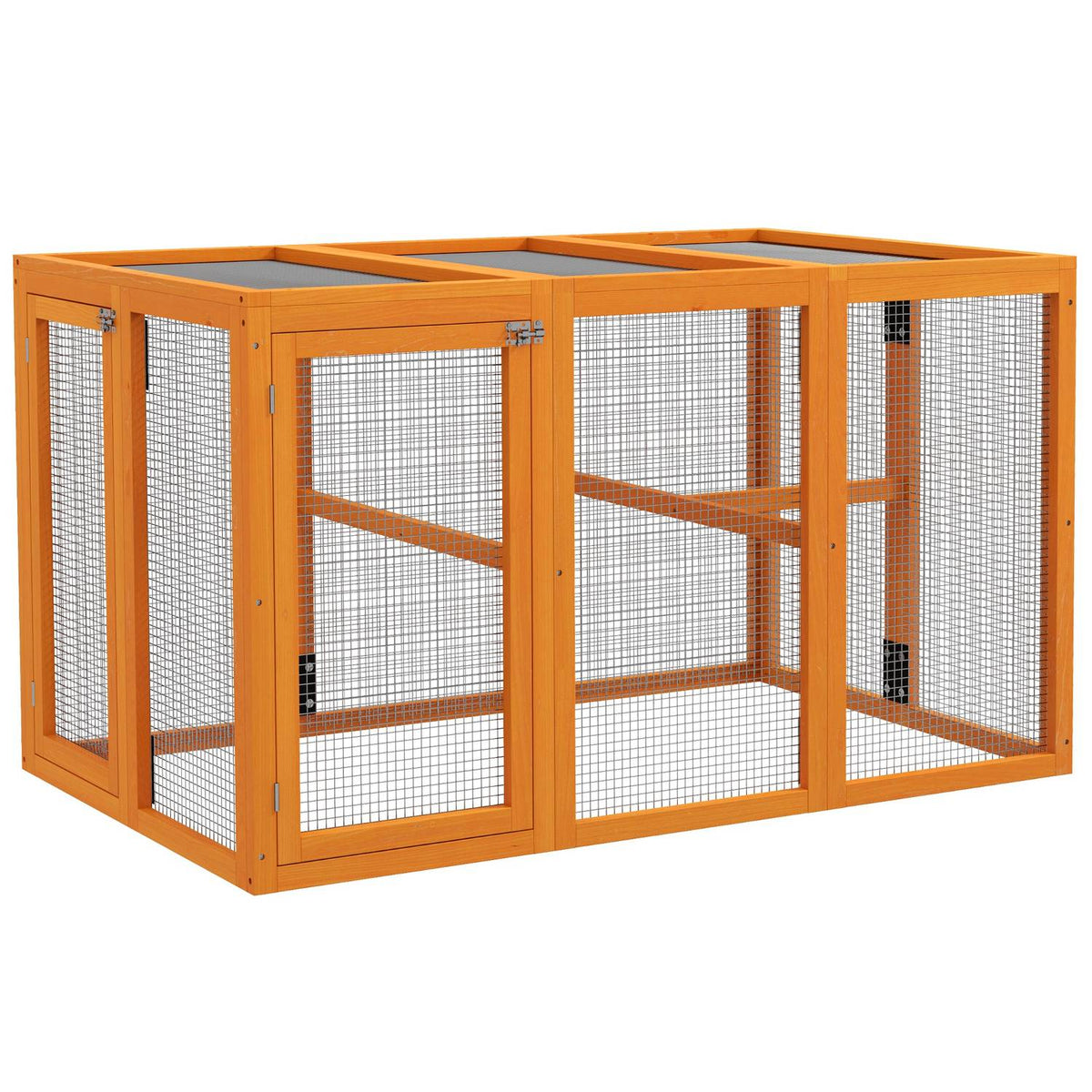 Chicken Coop for 1-3 Hens, Wood Frame, Steel Wire, Expandable