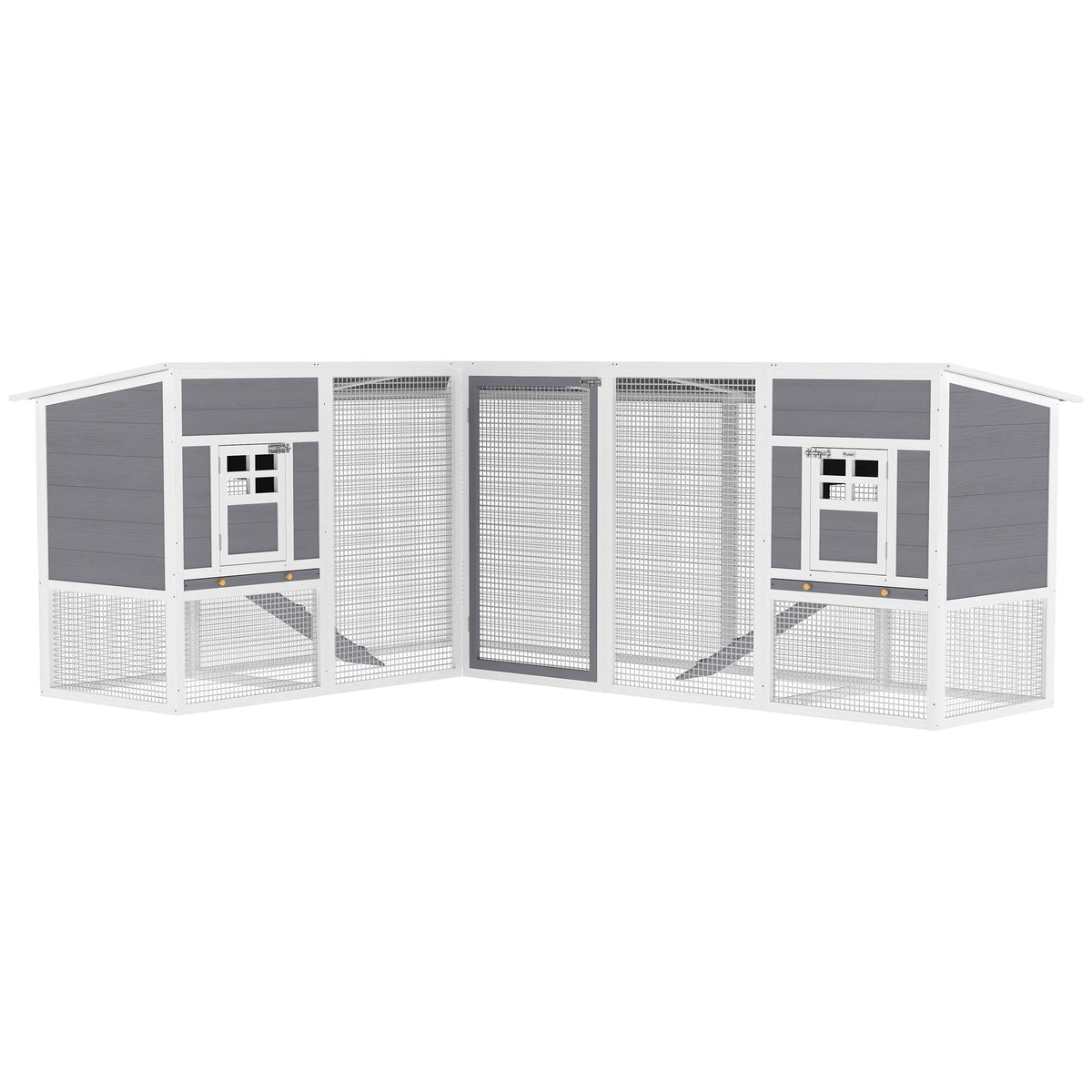 Chicken Coop with L-Shaped Design, Weatherproof Wood