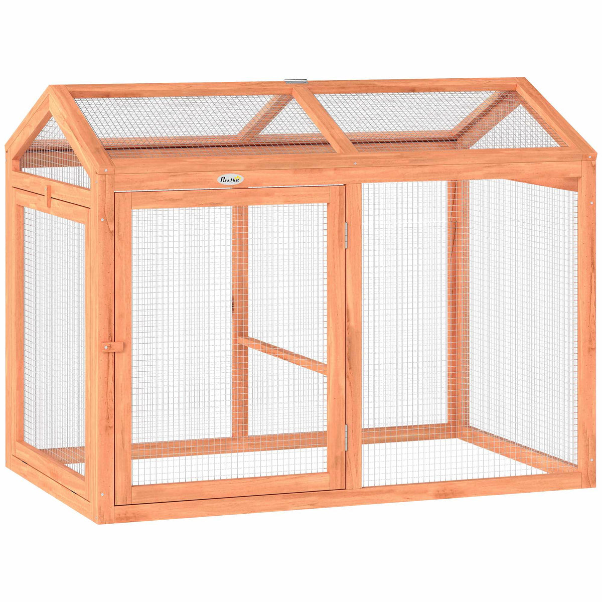 Chicken Coop with Perch, Double Doors, Wood & Metal, 104x70.5x84 cm