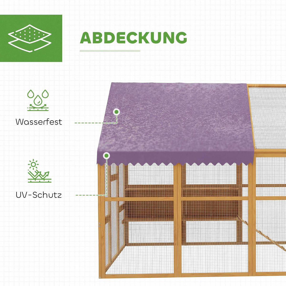 Chicken Coop with Run, 4 Nest Boxes, for 8-12 Hens
