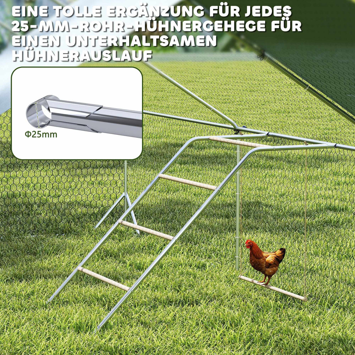 Chicken Playground with Adjustable Swing, 4 Perches, 82x150x110 cm