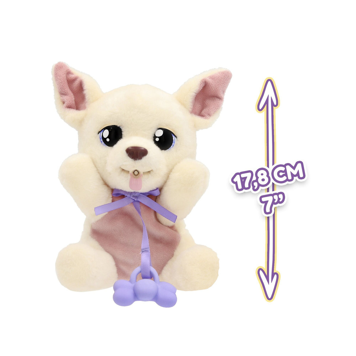 Chihuahua Plush Toy with Blanket and Bottle, 18 cm