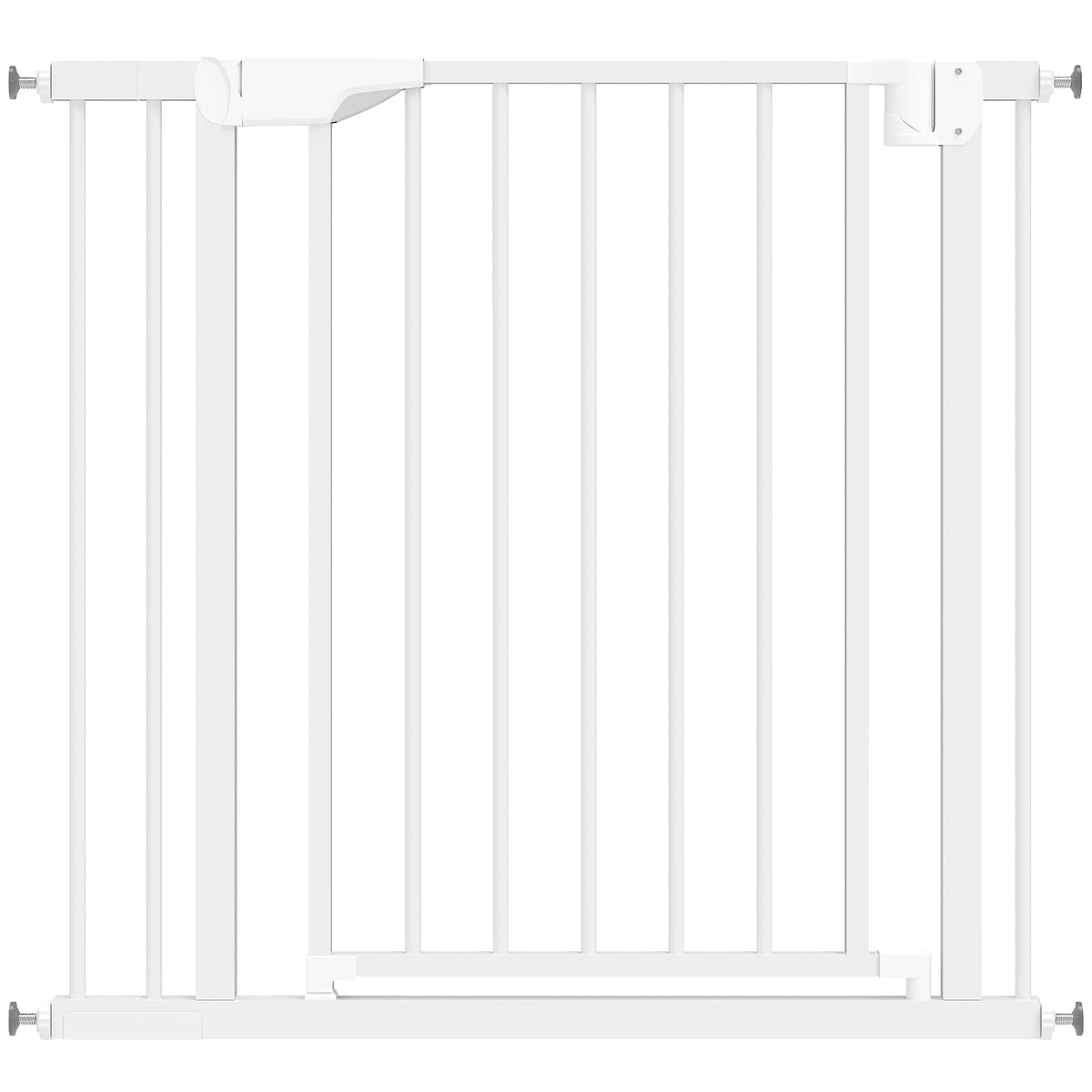 Child Safety Gate, No-Drill, Auto-Close, 76-89x76 cm, White