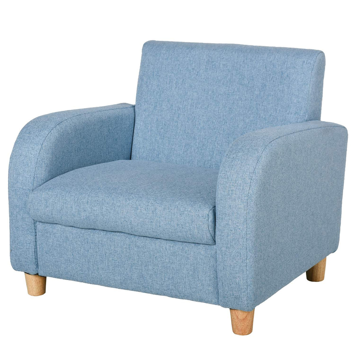 Children'S Armchair Children'S Sofa With Thick Foam & Seat Cushion, Anti-Slip Feet, Blue, 49X45X44.5Cm