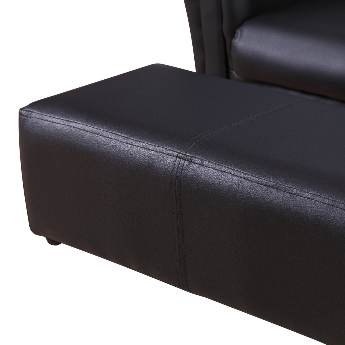 Children'S Armchair With Footstool, Children'S Couch & Stool In Black, Comfortable Sofa Armchair Set, 83X42X41Cm