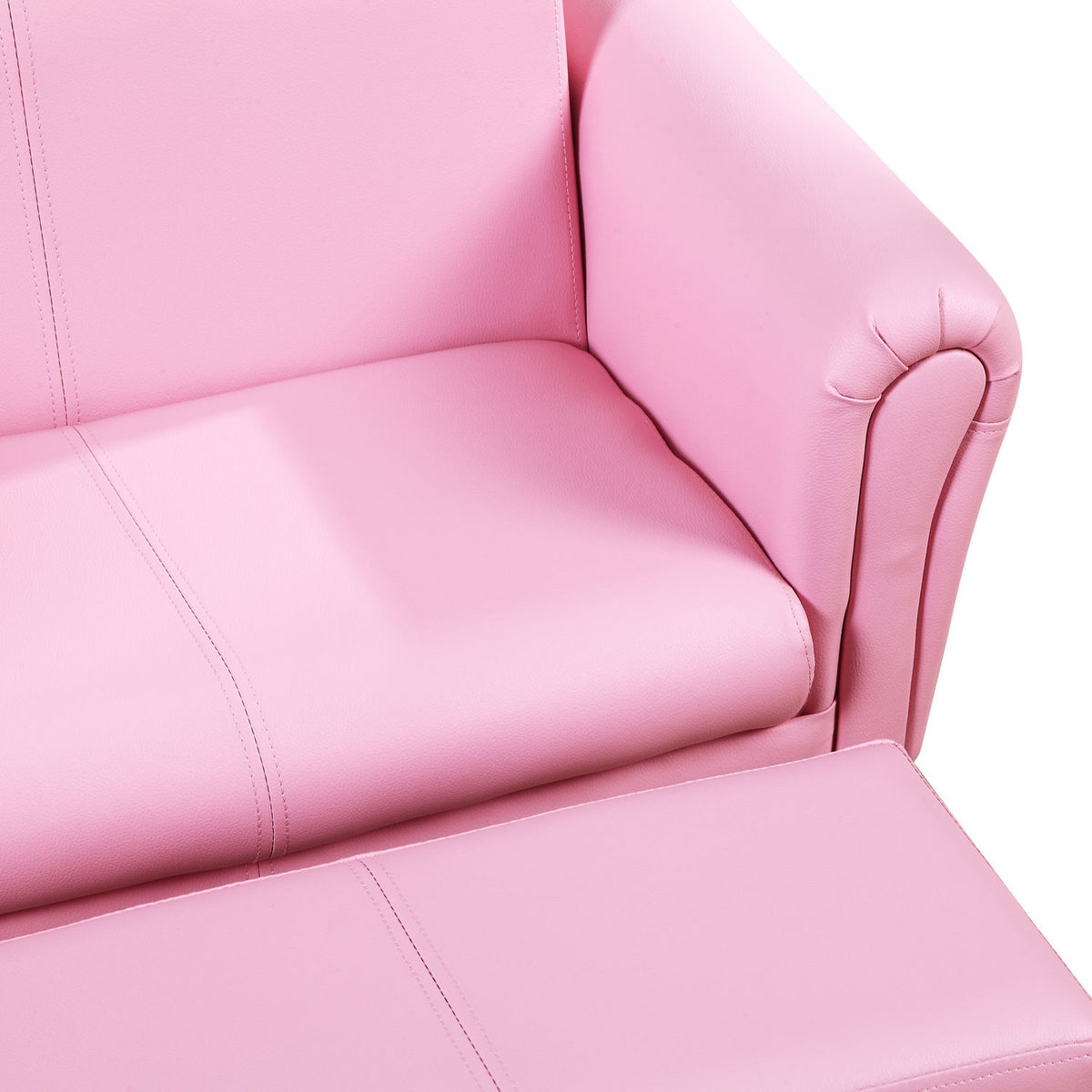Children'S Armchair With Footstool Pink Children'S Couch & Stool, Comfortable Sofa Armchair Set, 83X42X41Cm