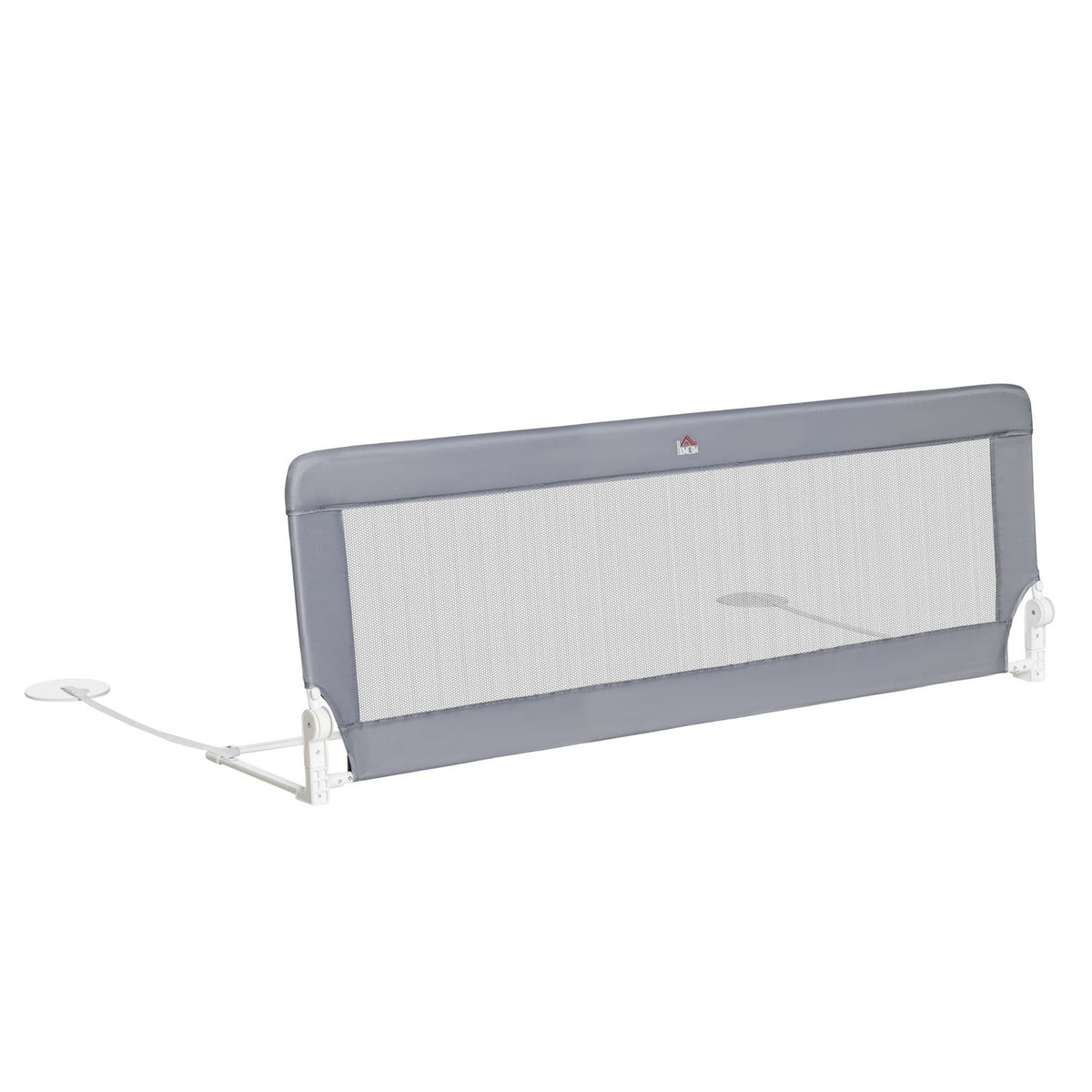 Children'S Bed Rail Fall Protection Removable Metal Oxford Fabric Gray 150Cm