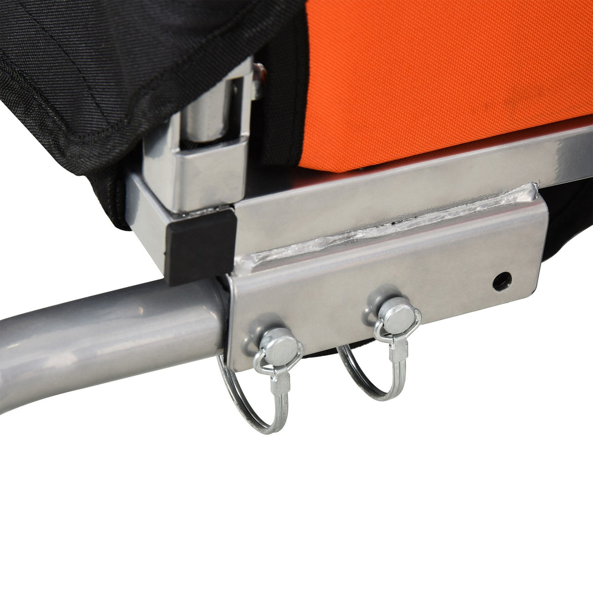 Children'S Bike Trailer For 2 Children, Steel Frame, Safety Belt, Oxford Fabric, Orange+Black, 130X76X88Cm