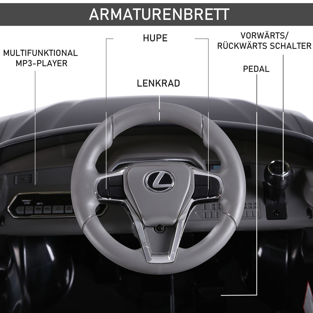 Children'S Car Children'S Vehicle The Officially Licensed Ride-On Lexus Lc500 For 3-6 Years Electric Car With 2.4G Remote Control Mp3/Usb Light Music