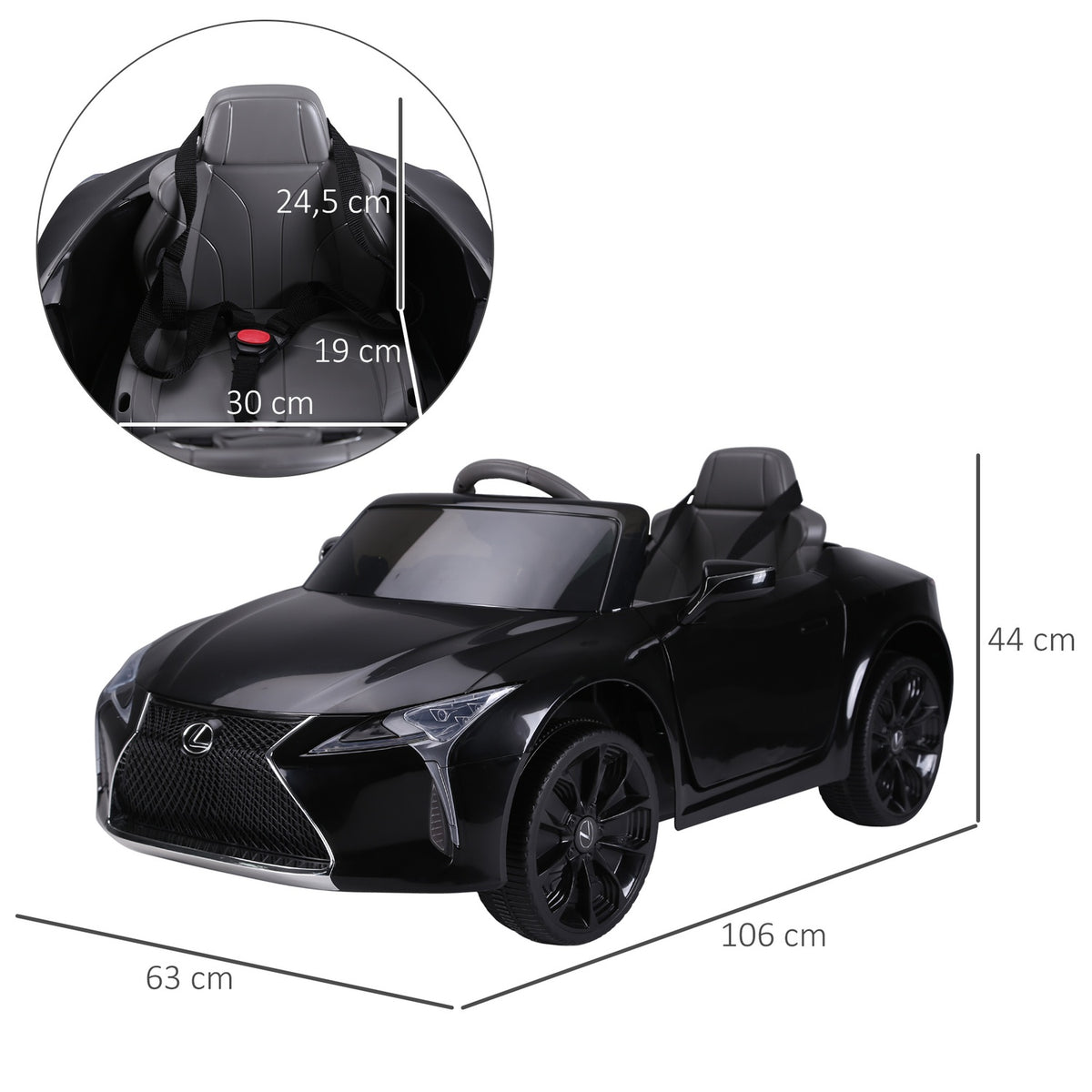 Children'S Car Children'S Vehicle The Officially Licensed Ride-On Lexus Lc500 For 3-6 Years Electric Car With 2.4G Remote Control Mp3/Usb Light Music