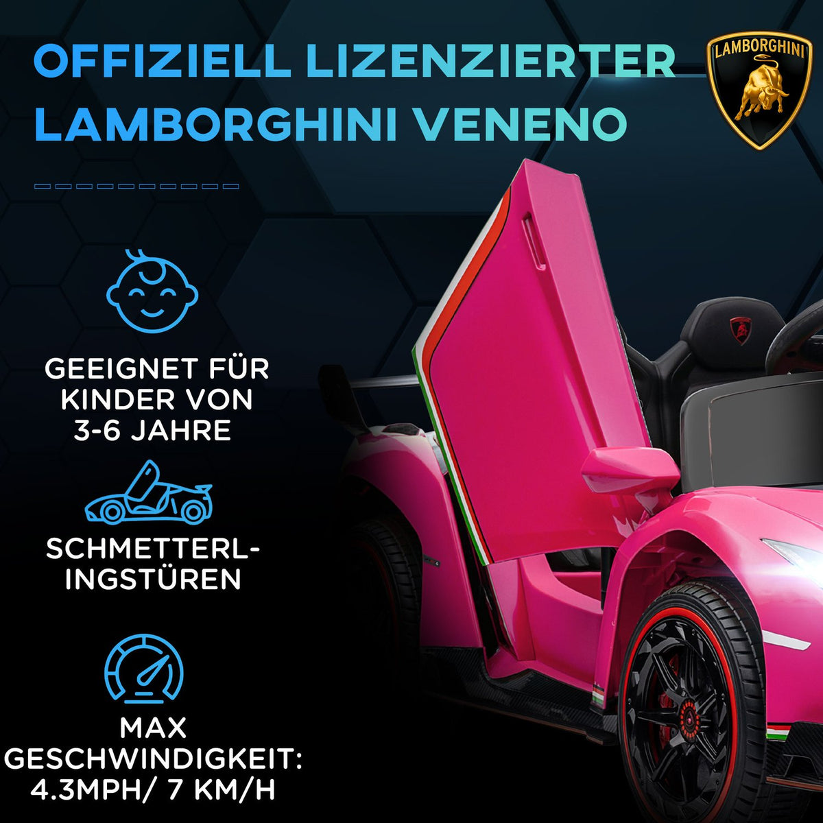Children'S Electric Car Children'S Car With Display, Remote Control, Children'S Vehicle With Bluetooth, Electric Vehicles With Music Function