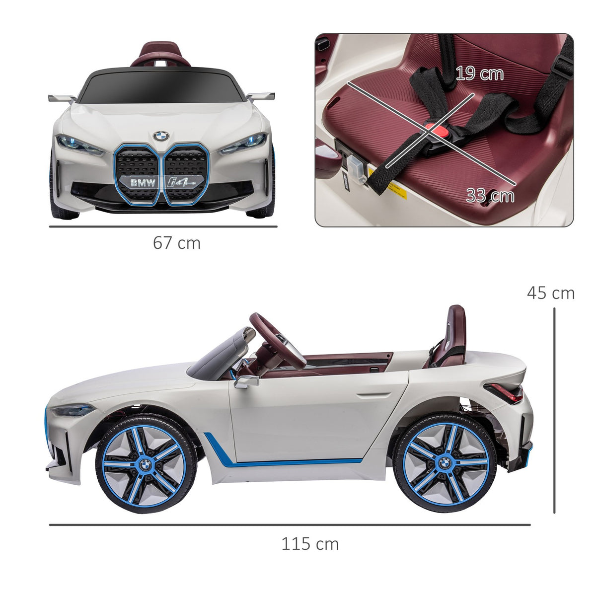 Children'S Electric Car, Electric Vehicles With Remote Control, Children'S Car With Headlights, Electric Children'S Vehicle With Mp3 Player, 3-5 Km/H
