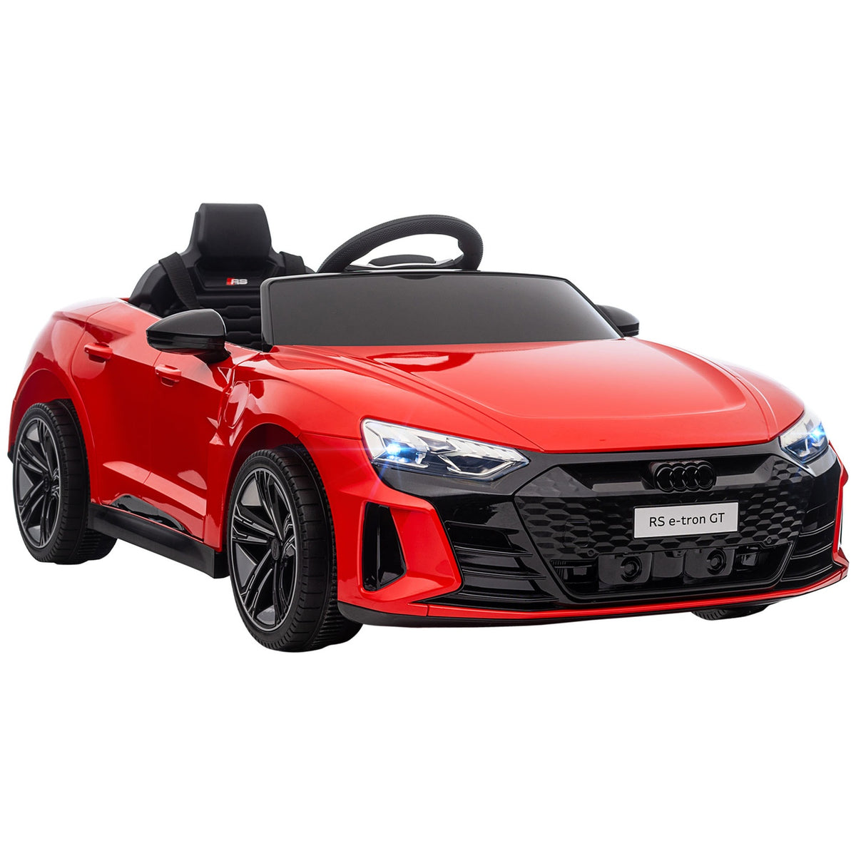 Children'S Electric Car For 3-5 Years, Children'S Car With Remote Control, Seat Belt, Horn, Music & Headlights, Up To 5 Km/H, Red