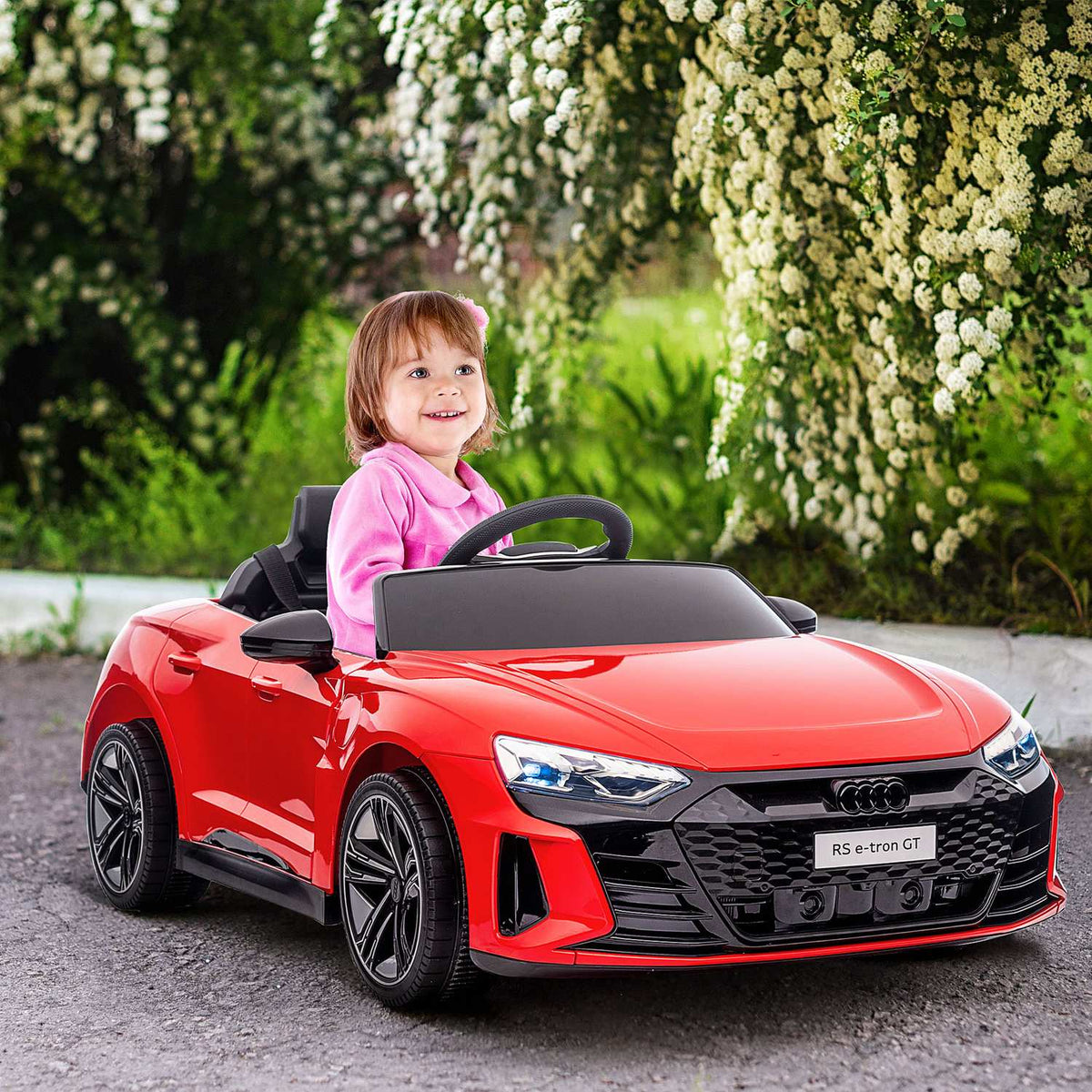 Children'S Electric Car For 3-5 Years, Children'S Car With Remote Control, Seat Belt, Horn, Music & Headlights, Up To 5 Km/H, Red