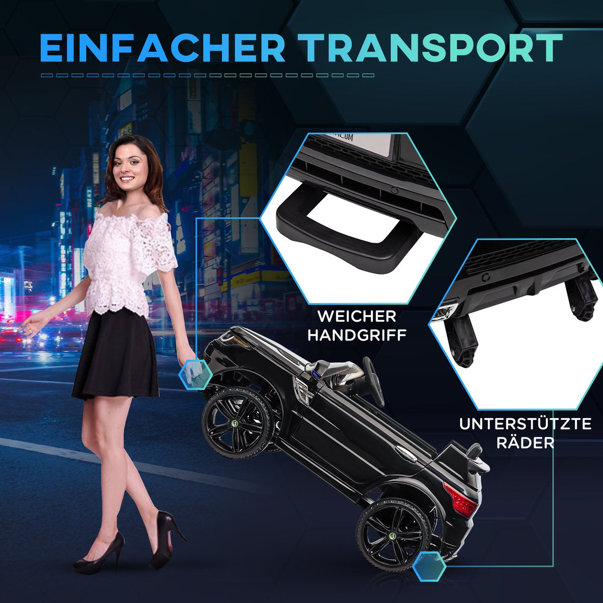 Children'S Electric Car, With 2.4 G Remote Control, With Seat Belt, Music, Horn, Headlights, Children'S Car Up To 5 Km/H, For Children 3-5 Years