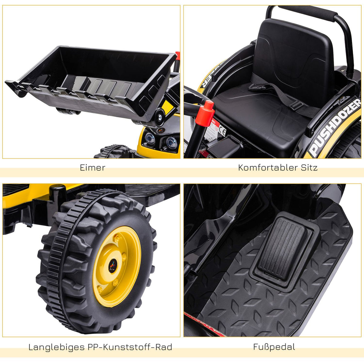 Children'S Electric Excavator Seated Excavator, Ride-On Excavator, With Music And Shovel Arms, 3-5 Years