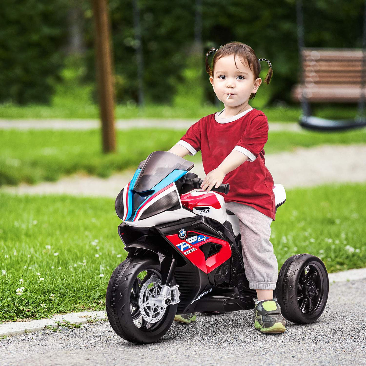 Children'S Electric Motorcycle Children'S Motorcycle 6V Electric Vehicle Electric Tricycle Children'S Vehicle With 3 Music Modes 2.5Km/H From 18 Months Pp Metal Red