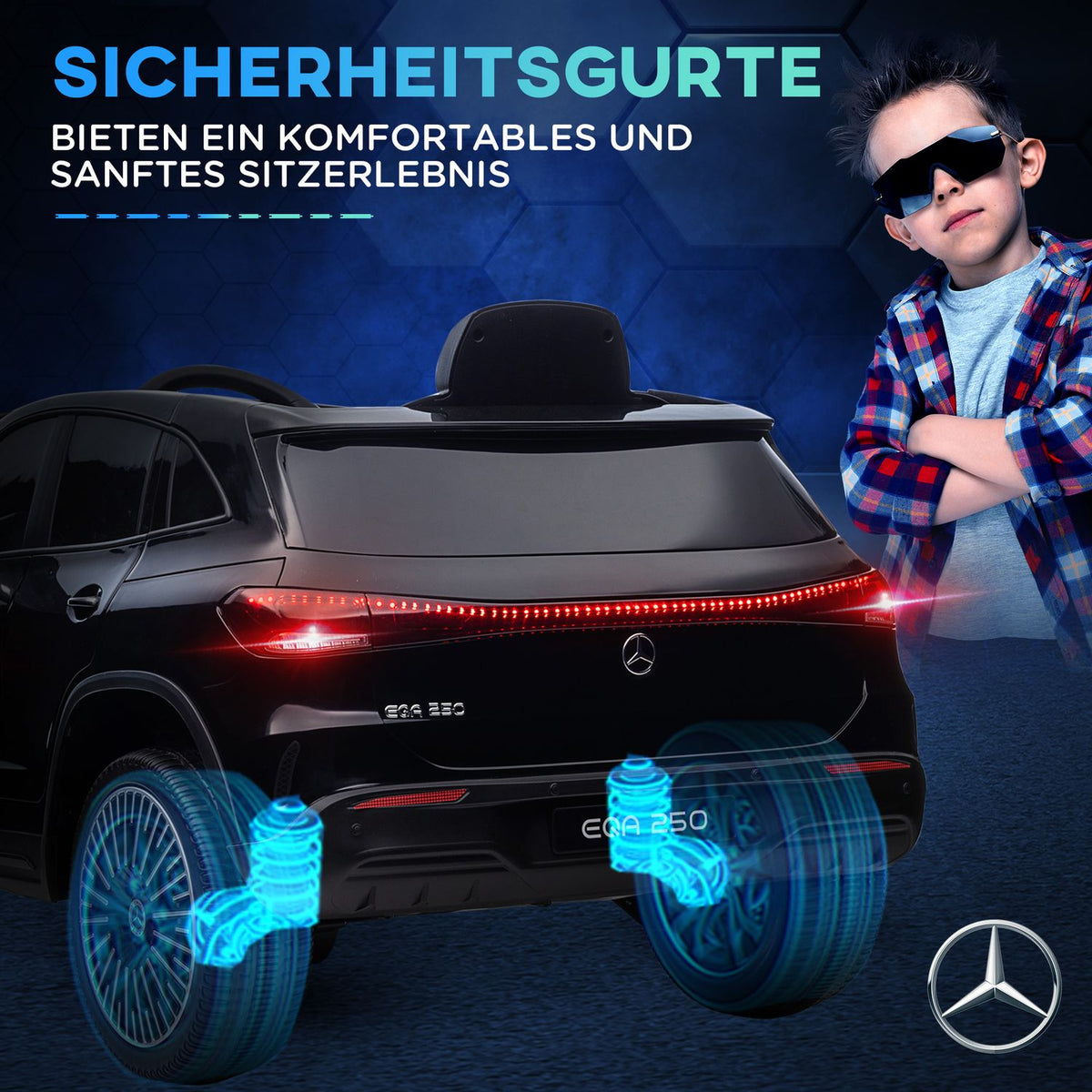 Children'S Electric Vehicles Electric Car With Remote Control, Children'S Car With Mp3 Player, Headlight, Children'S Vehicle, 3-8 Km/H, For 3-8 Years Children