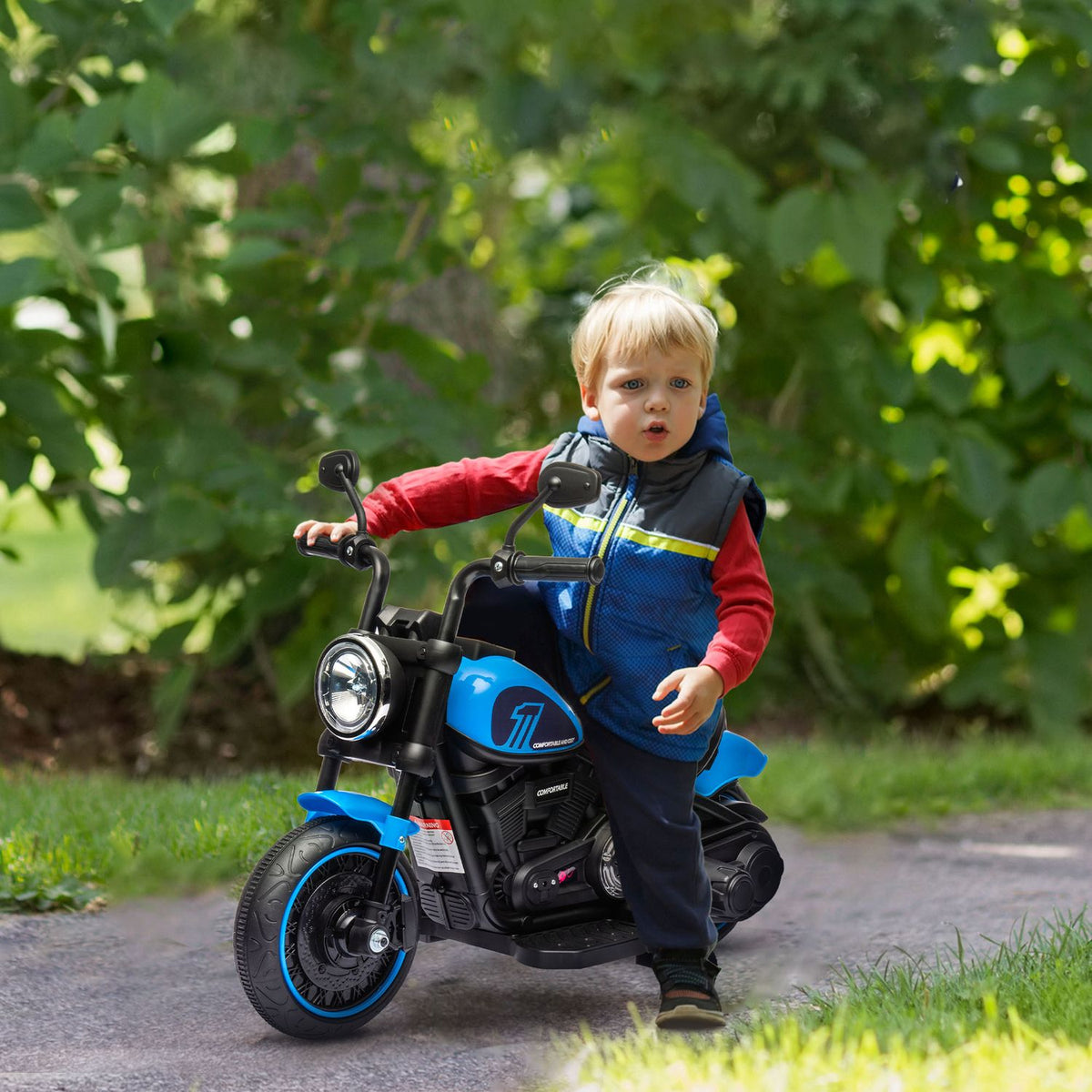 Children'S Motorcycle Children'S Electric Motorcycle Electric Vehicle Children'S Vehicle With 2 Removable Support Wheels, 1.5-3 Km/H, For 1.5-3 Years Children