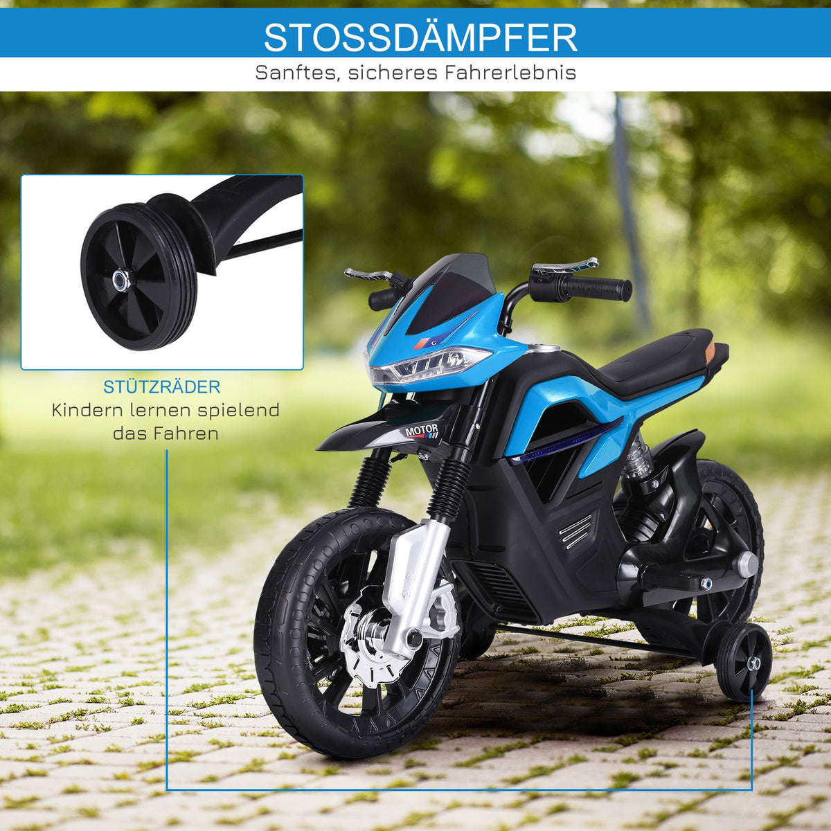 Children'S Motorcycle Children'S Electric Motorcycle For Children 3-6 Years Old Light Music Mp3 Electric Vehicle With Training Wheels Maximum 3 Km/H Metal + Plastic