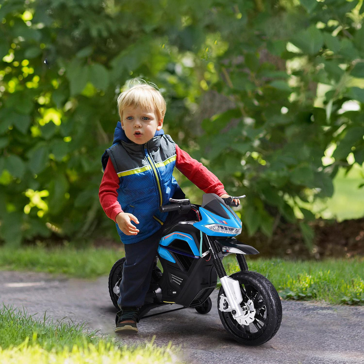 Children'S Motorcycle Children'S Electric Motorcycle For Children 3-6 Years Old Light Music Mp3 Electric Vehicle With Training Wheels Maximum 3 Km/H Metal + Plastic