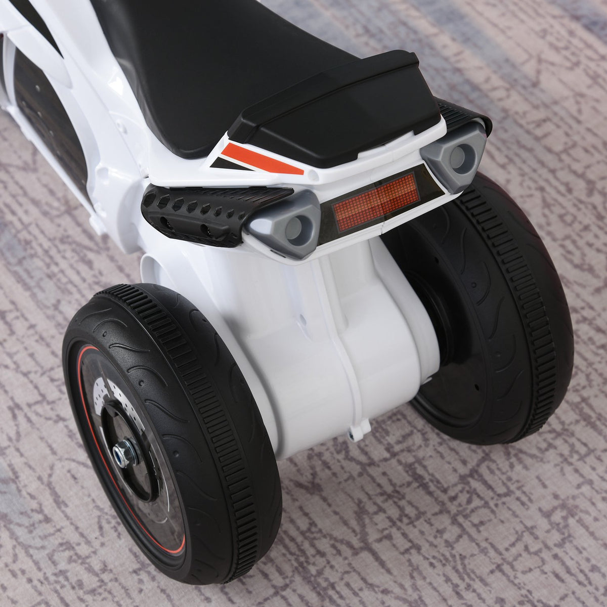 Children'S Motorcycle Ride-On Vehicle, Ride-On Vehicle With Music, For 18-36 Months, White, 74X39X48 Cm