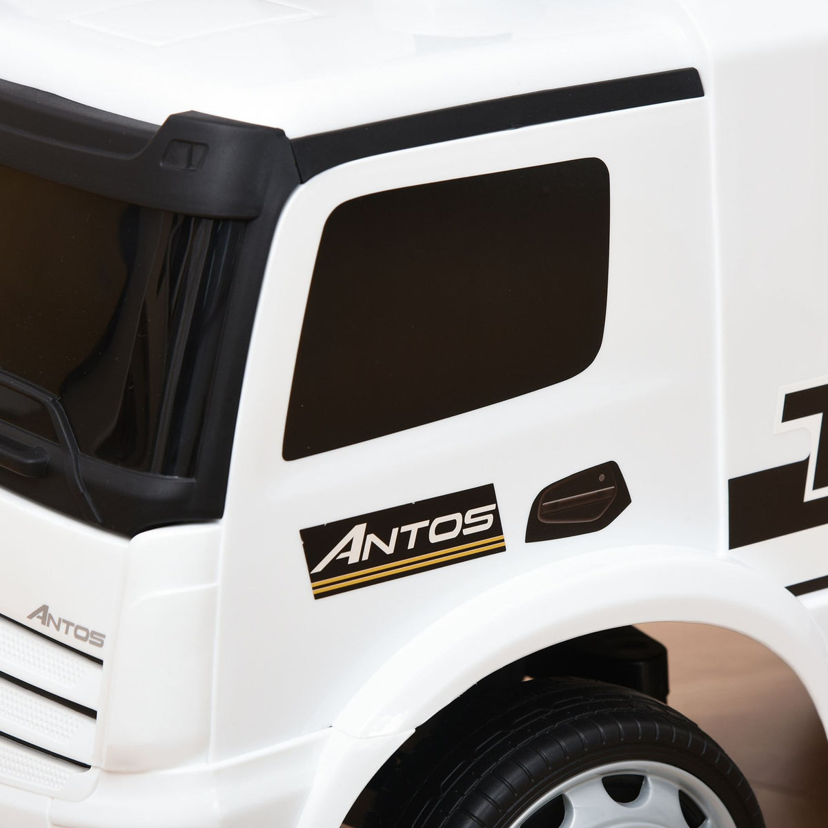 Children'S Ride-On Car Mercedes Antos Truck Style, With Light, For 12-36 Months, White+Black