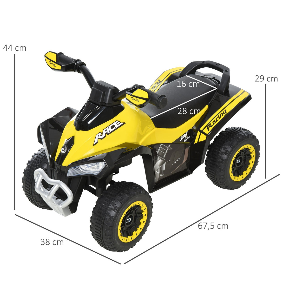 Children'S Ride-On Car Pedal Car With Feet Sliding Children'S Car Children'S Vehicle For 18-36 Months Light Music Plastic Steel Yellow 67.5 X 38 X 44 Cm
