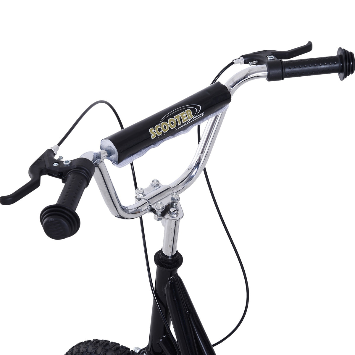 Children'S Scooter 16/12 Inch Scooter With Brakes, City Scooter, Kickboard For Children Aged 5 And Over, Black, 135X58X92-100 Cm